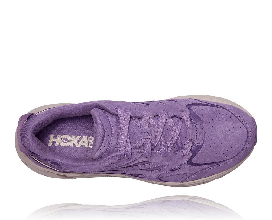 Zapatillas Asfalto Hoka One One Mujer - Clifton L Suede - Moradas - DVI784516